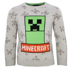 Minecraft Grey pulover tricotat pentru copii 12 ani