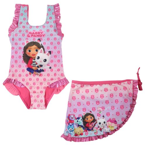 Gabby's Dollhouse Pandy set costum de baie și sarong pentru copii 3 - 4 ani / 98 - 104 cm
