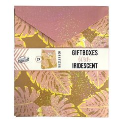 Colorat Iridescent Cutie cadou cu model frunză set de 2