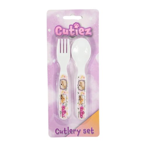 Animale Cutiez set de tacâmuri din plastic - 2 piese