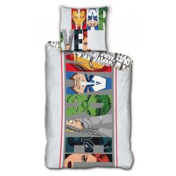   Avengers Set de lenjerie de pat Avengers Marvel Heroic Squad 140×200cm, 63×63 cm microfibră
