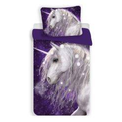   Unicorn Purple lenjerie de pat pentru copii 100×135 cm, 40×60 cm