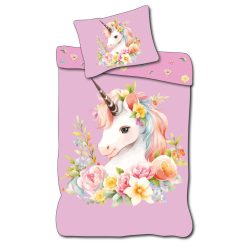 Unicorn Wreath set lenjerie de pat 140×200cm, 70×90 cm