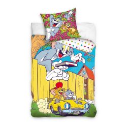  Tom și Jerry Set de lenjerie de pat Yellow Car 140×200cm, 70x90 cm