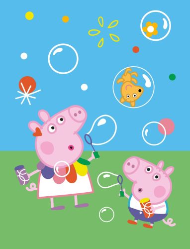 Purcelușa Peppa Bubbles pătură coral fleece 130x170cm