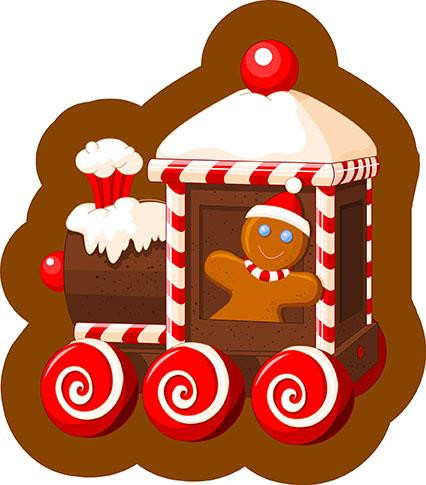 Crăciun Gingy Pernă decorativă tren de turtă dulce 40x35 cm Velur