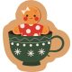 Crăciun Cup Pernă decorativă în formă de turtă dulce 36x34 cm Velur
