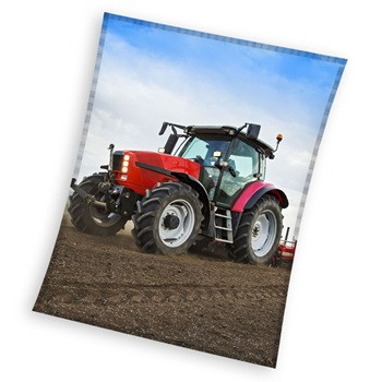 Tractor Red coral fleece pătură polară 130x160cm