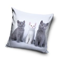   Pisică Trio husă decorativă pentru pernă 40x40 cm Catifea
