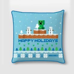   Minecraft Happy Holidays Husă de pernă Crăciun 40x40 cm Catifea