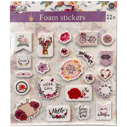 Colorat Flowers autocolant spumă 22 bucăți
