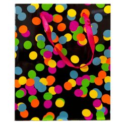 Colorat Neon Săculeț cadou cu buline 18x10x23 cm