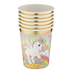 Unicorn Rainbow pahar de hârtie, 6 buc, 250 ml