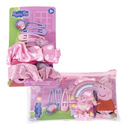 Purcelușa Peppa Rainbow set cleme de păr, elastice de păr