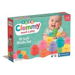   Colorat Clemmy Set de cuburi de construcție moi 10 buc Clementoni