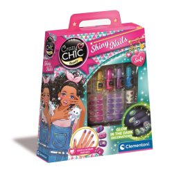   Crazy Chic Shiny Lac de unghii fosforescent și set de decorare unghii Clementoni