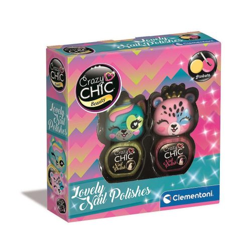 Crazy Chic Lovely Bears set de lac de unghii cu sclipici Clementoni