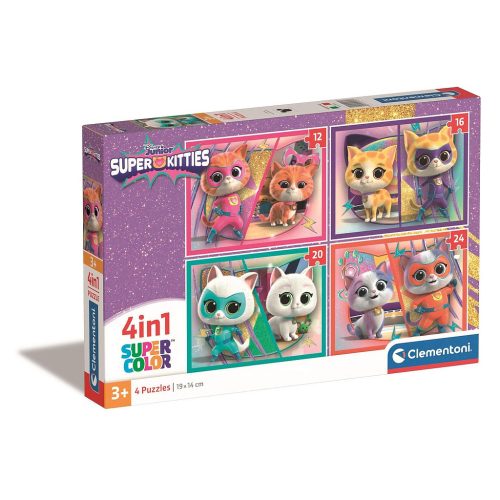Super Pisicuțe Hero Puzzle 4 în 1 Clementoni