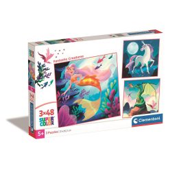   Unicorn Magic Creaturi fantastice 3x48 de bucăți Puzzle Clementoni