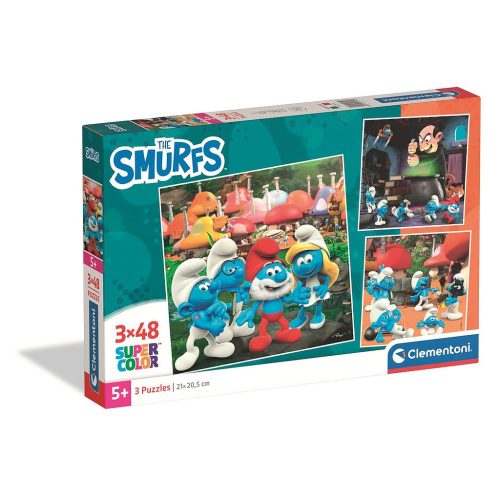 Strumfii Puzzle Clementoni 3x48 de piese