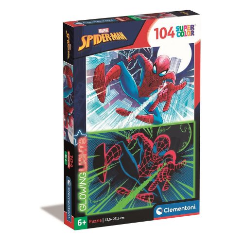 Omul Păianjen Shoot Puzzle luminos Clementoni de 104 piese