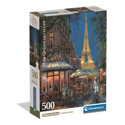   Orașe Night at Eiffel Café Puzzle Compact Paris 500 piese Clementoni