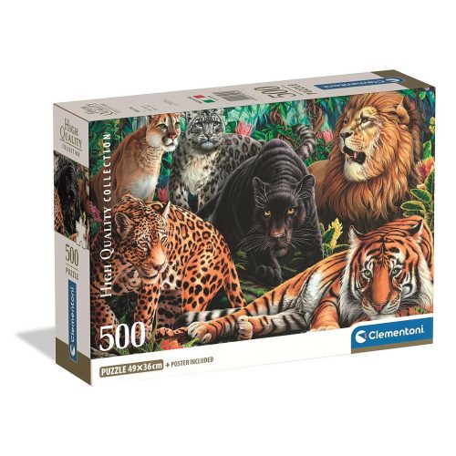 Animale Wild Cats Puzzle Compact de 500 de piese Clementoni