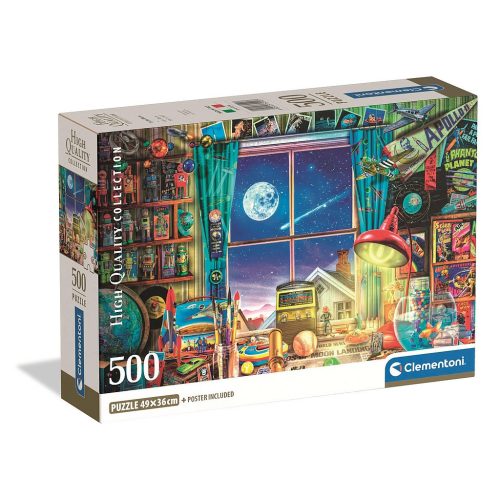Colorat To the Moon Puzzle compact pentru camera copiilor, 500 de piese, Clementoni