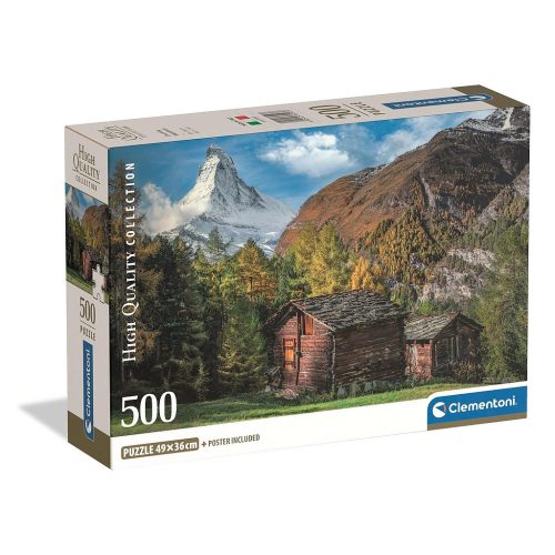 Colorat Charming Matterhorn Puzzle Compact 500 de piese Clementoni Peisaj montan