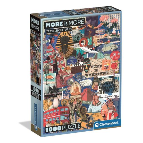 Colorat Cultures Puzzle Compact de călătorie cu 1000 de piese Clementoni