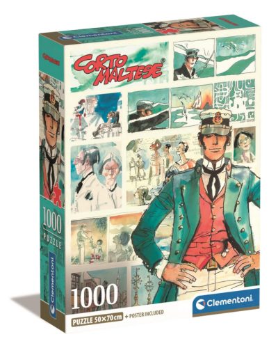 Anime Watercolors of Time Corto Maltese puzzle Compact de 1000 piese Clementoni