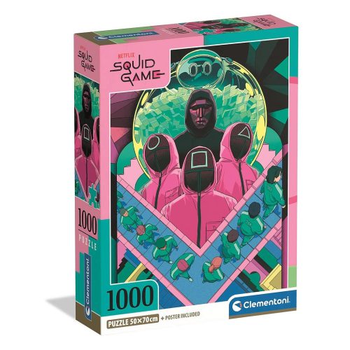 Squid Game Câștigă-ți viața Shapes of Power puzzle compact de 1000 de piese Clementoni