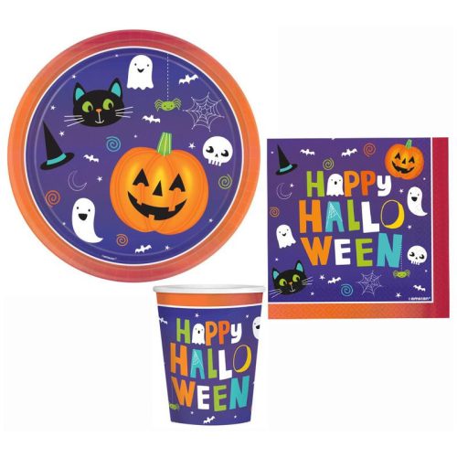 Halloween Set petrecere Friends 36 buc cu farfurie de 23 cm
