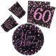 La mulți ani Set de petrecere Happy Birthday Pink 60, 32 de piese cu farfurii de 23 cm