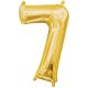 Numere Gold, Aur mini cifră balon folie 7, 40 cm