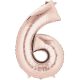 Numere Balon din folie număr gigant Rose Gold 6, 86*55 cm