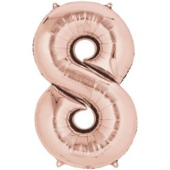 Numere Balon din folie număr gigant Rose Gold 8, 86*53 cm