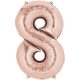 Numere Balon din folie număr gigant Rose Gold 8, 86*53 cm