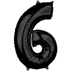 Numere Black Balon din folie Număr 6 66x43 cm