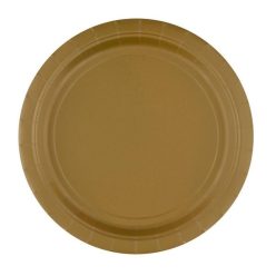 Colorat Gold Farfurie de hârtie aurie 8 buc 23 cm