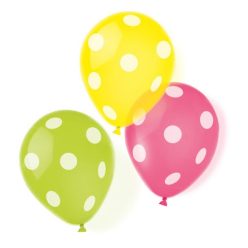 Colorat Dots Balon cu buline, 6 bucăți 9 inch (22,8 cm)