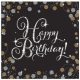 La mulți ani Gold Șervețele Happy Birthday 16 buc 33x33 cm