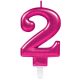 Numere Pink Lumânare Cifrată Roz 2 pentru tort