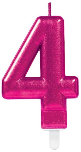 Numere Pink Lumânare roz cu numărul 4