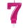 Numere Pink Lumânare cu număr roz - lumânare pentru tort numărul 7