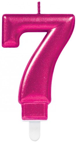 Numere Pink Lumânare cu număr roz - lumânare pentru tort numărul 7