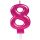 Numere Pink Lumânare cifra 8 roz pentru tort