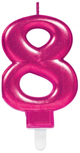 Numere Pink Lumânare cifra 8 roz pentru tort