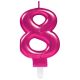 Numere Pink Lumânare cifra 8 roz pentru tort