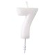 Colorat Alb, Lumânare cu Sclipici alb Numărul 7 - 6,5 cm